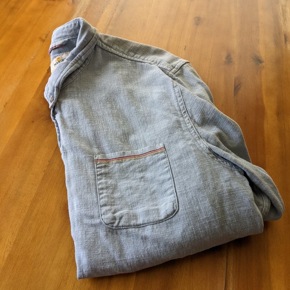 Marine Layer Sacramento Button Down - Large - Blue